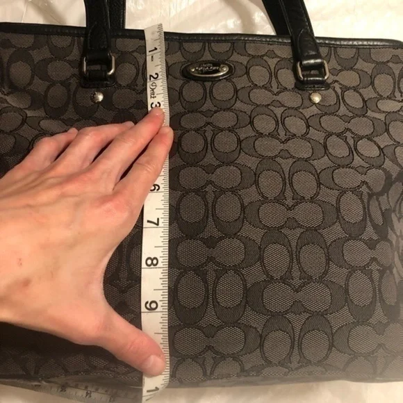 Coach signature black gray tote bag
